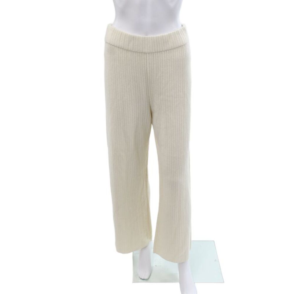 Lafayette 148 New York Women Beige Solid Cashmere Blend Pants Size S